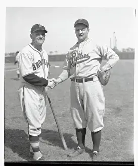 Clearwater Prints: Casey Stengel Shaking Hand of Jimmy Wilson
