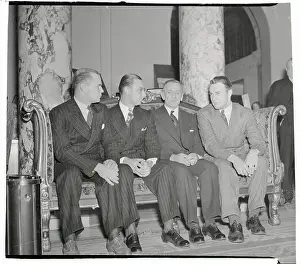 Casey Stengel Sitting with Boston Bees Players