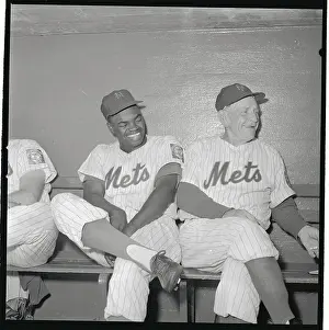 Casey Stengel Sitting and Talking with Baseball Player Dan Napoleon