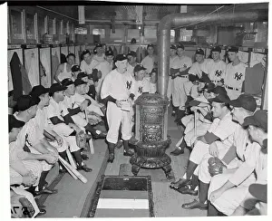 Casey Stengel Speaking with Yankees