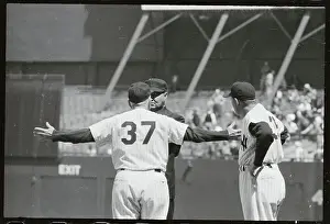 John Stevens Prints: Casey Stengel Talking to Umpire Johnny Stevens