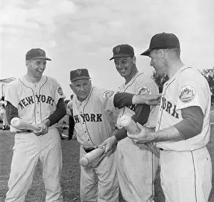 Casey Stengel Welcoming Outfield Players for the Season