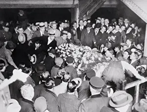 Casket of Knute Rockne Being Transported
