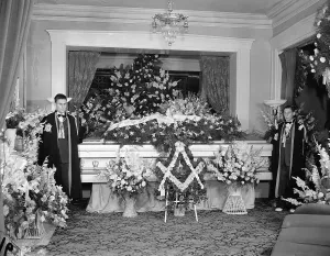 Death Prints: Casket of Robert Wadlow at Funeral