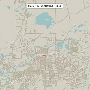 Computer Graphic Collection: Casper Wyoming US City Street Map