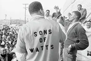 Watts Prints: Cassius Clay and Amos Lincoln Addressing Crowd