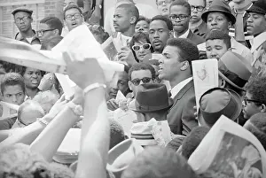 Cassius Clay Greeting Crowd of Fans