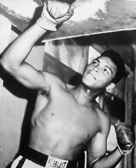 Prints of Cassius Clay Practicing Boxing A photo tribute to the boxing legend: Cassius Clay Practicing Boxing