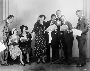 Cast Prints: Cast Of Beau Brummel In Front Of Microphone