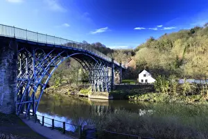 cast iron bridge, river Severn, Ironbridge town
