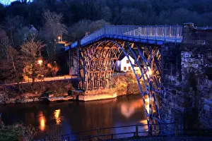 cast iron bridge, river Severn, Ironbridge town
