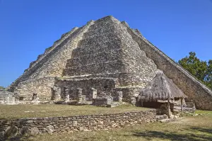 Yucatn Peninsula Prints: Castillo de Kukulcan, Mayapan Mayan archaeological site