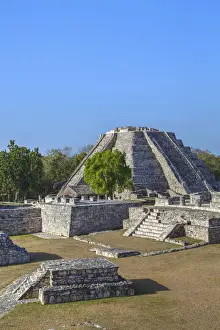 Yucatn Peninsula Prints: Castillo de Kukulcan, Mayapan Mayan archaeological site