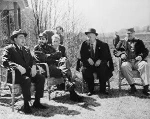 Castro with Khrushchev and Brezhnev