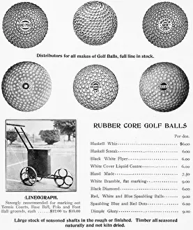 Page Prints: Catalog Illustration of Golf Balls