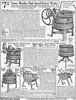 On Sale Prints: Catalog Page Showing Early Washing Machines