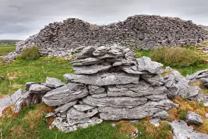 Historically Prints: Cathair Chomain ringfort, Celtic ring wall, Burren, County Clare, Ireland, Europe