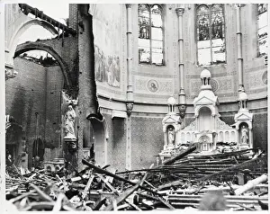 Broken Prints: Cathedral Nave Showing Major Fire Damage
