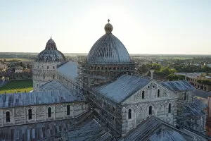 Images Dated 22nd June 2016: Cathedral Rooftop and Baptistery, Pisa at Dusk, Italy