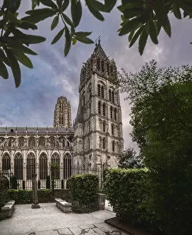 Images Dated 24th August 2019: Cathedral of Rouen at night, Normady, France
