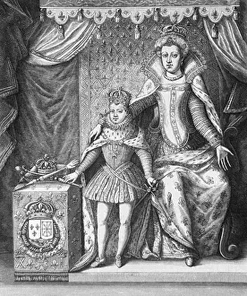 Prince Prints: Catherine De Medici & Charles Ix, Son
