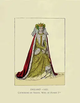 Fashon Prints: Catherine of Valois. Wife of Henry 5th