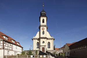 Images Dated 14th October 2011: Catholic Curates Church of St. Michael and St. George, Michelau im Steigerwald, Lower Franconia