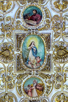 Fresco Wall Paintings Gallery: The Catholic Icons of Santo Domingo de JuAarez Church in Oaxaca, Mexico