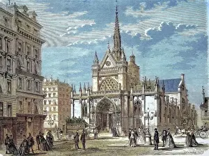 Catholic Prints: The Catholic parish church of Saint-Laurent in Paris was begun in the 15th century in the late Gothic style