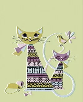 Illustration And Painti Gallery: Two Cats