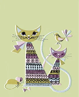 Illustration And Painti Gallery: Two Cats