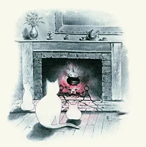 Warming Prints: Cats with cauldron