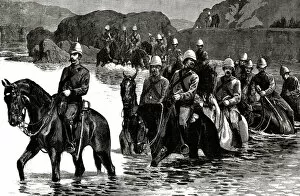 Images Dated 3rd December 2013: Cavalry crossing a ford, 1879