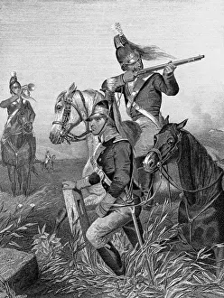 Cavalry Prints: Cavalry Officers Skirmish In Battle