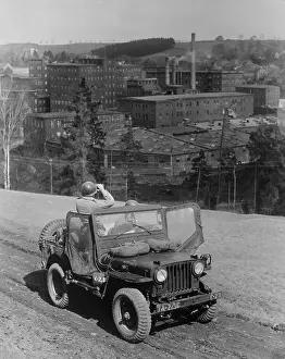 Czechoslovakia Prints: Cavalry Patrol Team in Jeep