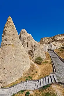 Travertine Pool Prints: Cave city in Cappadocia Turkey