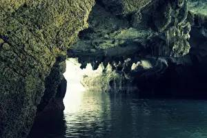 Stalactite Prints: Cave over sea, Halong Bay