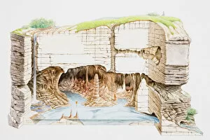 Earth Gallery: Cave structure, cross-section