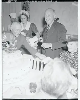 Cecil B Prints: Cecil B. DeMille Attending His Birthday Party With Wife and Friends