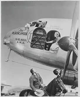 Cecil B Prints: Cecil B. DeMille Dedicates Airplane to The Plainsman