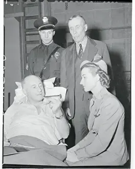 Cecil B Prints: Cecil B. Demille Examining Railroad Spike