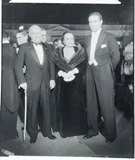 Cecil B Prints: Cecil B. Demille and Friends Attending Premier of Queen Christina