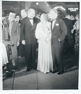 Cecil B Prints: Cecil B. Demille and Friends Attending the Premier of Rain