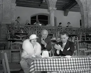 Cecil B Prints: Cecil B. Demille and Friends at Racetrack