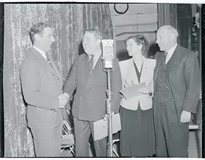 Cecil B Prints: Cecil B. DeMille With Greeting Party for Norman Siegel