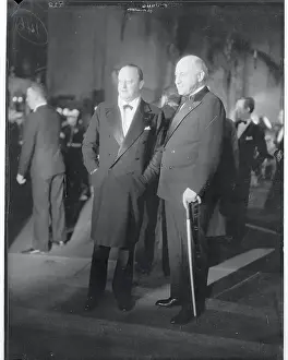 Cecil B Prints: Cecil B. Demille and Jesse Lasky Posing at Premier of Cavalcade