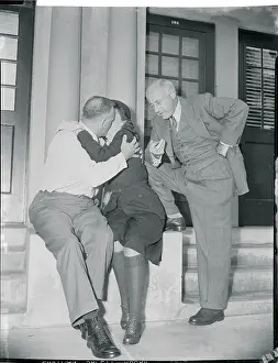 Cecil B. DeMille Observing Paulette Goddard's Kiss to Cafe Owner
