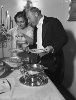 Cecil B Prints: Cecil B. Demille at a Party Thrown by Emanuel Cohen