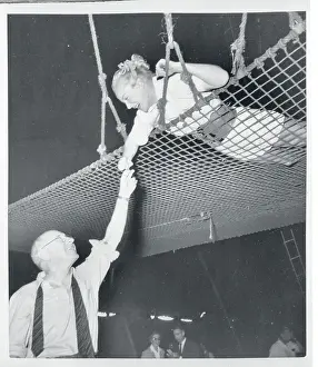 Sarasota Prints: Cecil B. DeMille Supervising Betty Hutton Flying in The Air