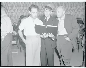 Cecil B Prints: Cecil B. DeMille and Walter Winchell During Radio Performance